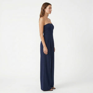 Francesca | Women's Strapless Wide Leg Black Evening Jumpsuit