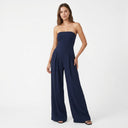 Francesca | Women's Strapless Wide Leg Black Evening Jumpsuit
