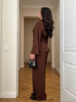 Noémie Lace-Up Linen Co-Ord Set