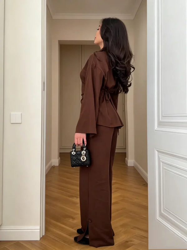 Noémie Lace-Up Linen Co-Ord Set