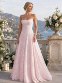 Béatrice Full Lace Spaghetti Strap Maxi Dress
