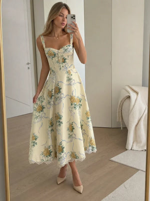 Joséphine Corset Bodice Midi Dress