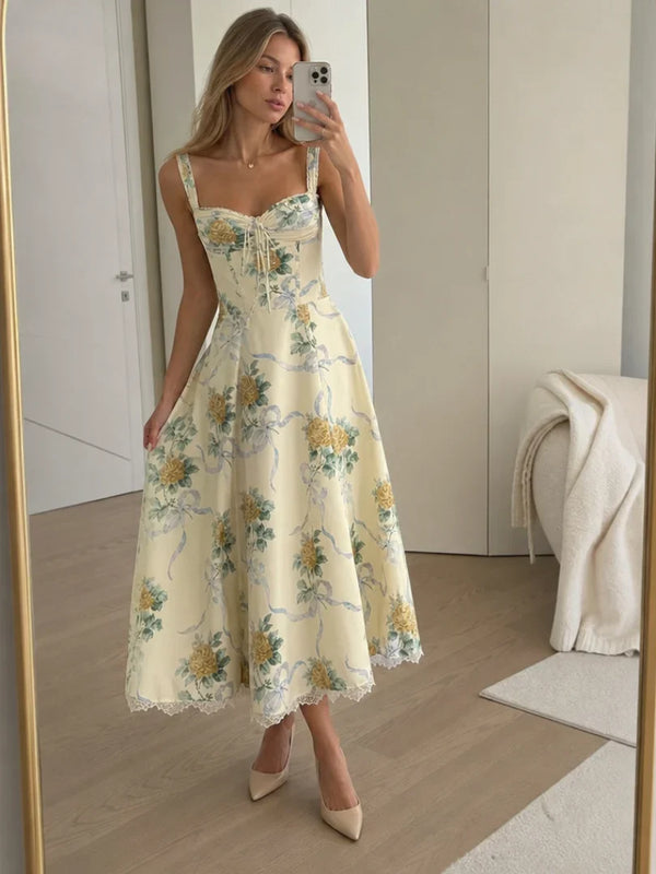 Joséphine Corset Bodice Midi Dress