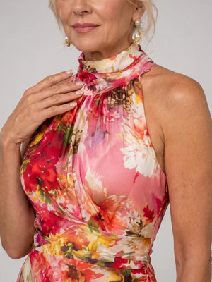 Chloé Halter Neck Floral Print Maxi Dress