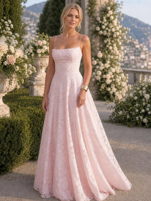 Béatrice Full Lace Spaghetti Strap Maxi Dress