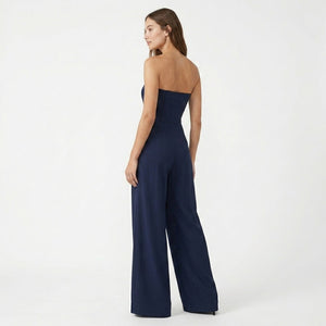 Francesca | Women's Strapless Wide Leg Black Evening Jumpsuit