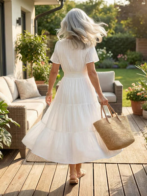 Hélène Gathered Midi Dress
