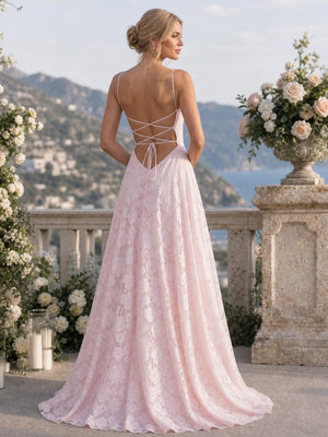 Béatrice Full Lace Spaghetti Strap Maxi Dress