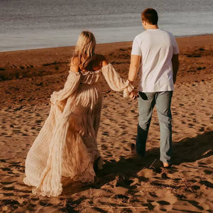 Rosalie Maternity Tiered Tulle Off-Shoulder Maxi Dress
