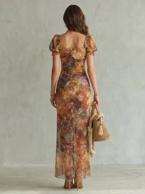 Isabelle Ruffled Chiffon Midi Dress