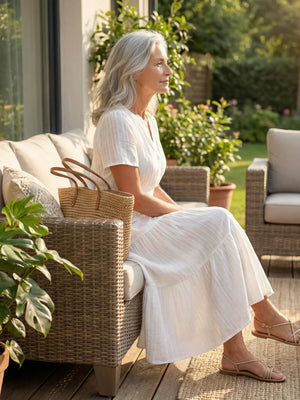 Hélène Gathered Midi Dress
