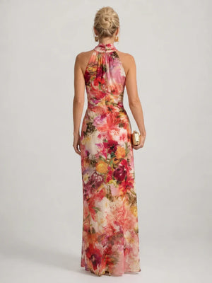Chloé Halter Neck Floral Print Maxi Dress