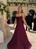 Béatrice Full Lace Spaghetti Strap Maxi Dress