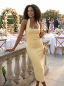 Yvette Halter Neck Fitted Midi Dress