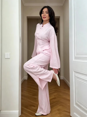 Noémie Lace-Up Linen Co-Ord Set