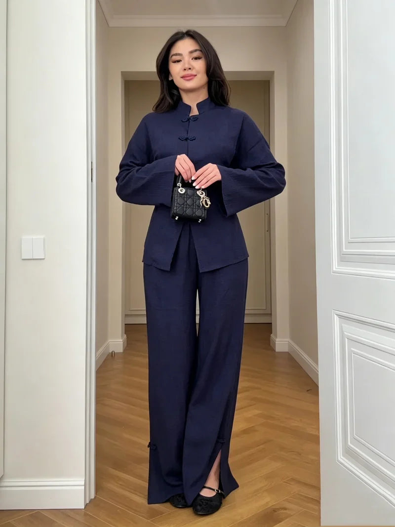 Noémie Lace-Up Linen Co-Ord Set