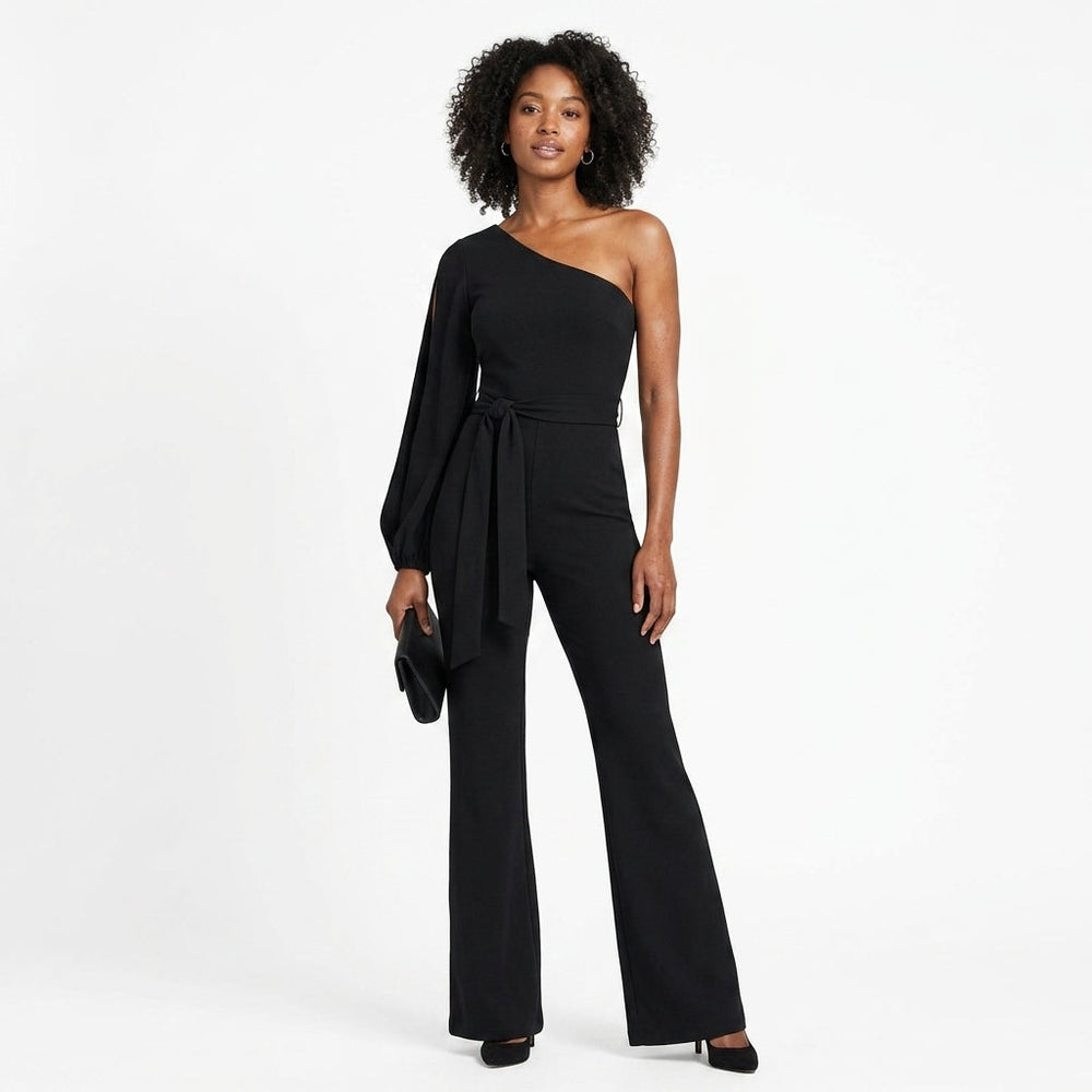 Elena | Women's One Shoulder Evening Wedding Guest Jumpsuit