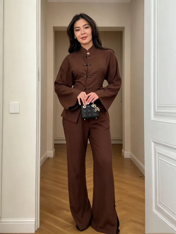 Noémie Lace-Up Linen Co-Ord Set
