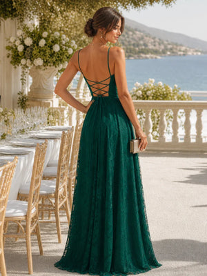 Béatrice Full Lace Spaghetti Strap Maxi Dress