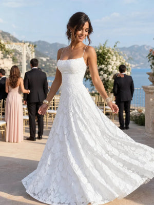 Béatrice Full Lace Spaghetti Strap Maxi Dress