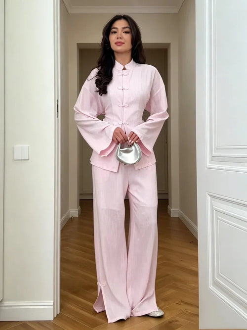 Noémie Lace-Up Linen Co-Ord Set