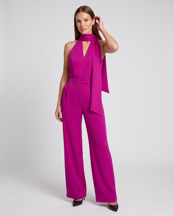 Violet | Women's Halter Neck Wide Leg Wedding Guest Jumpsuit