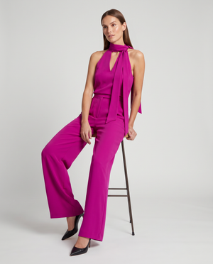 Violet | Women's Halter Neck Wide Leg Wedding Guest Jumpsuit