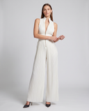 Bianca | Women's Pleated Wide Leg White Wedding Guest Jumpsuit