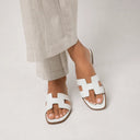 Solène Orthopedic H-Strap Leather Slide Sandal