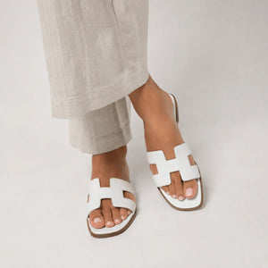 Solène Orthopedic H-Strap Leather Slide Sandal