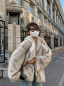 Margot Fluffy Faux Fox Fur Oversized Coat