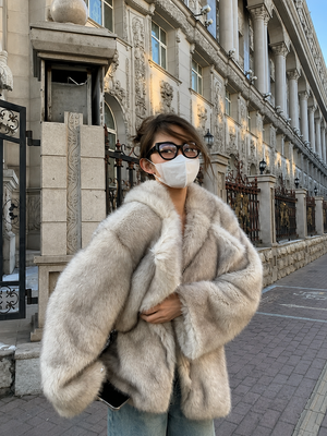 Margot Fluffy Faux Fox Fur Oversized Coat