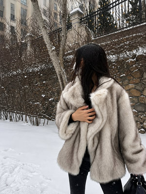 Margot Fluffy Faux Fox Fur Oversized Coat