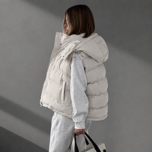 Solène Hooded Sleeveless Puffer Gilet