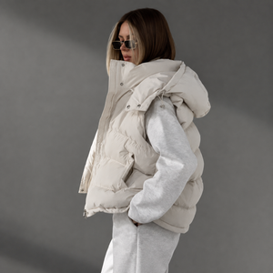 Solène Hooded Sleeveless Puffer Gilet