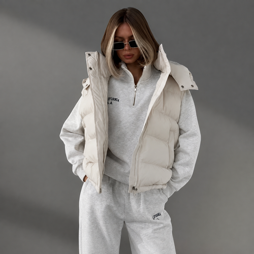 Solène Hooded Sleeveless Puffer Gilet