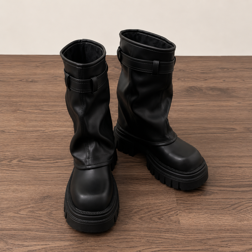 Gabrielle Buckle Platform Bootie
