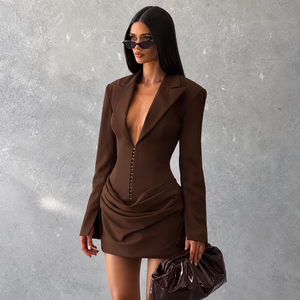 Vivienne Pleated Blazer Bodycon Mini Dress