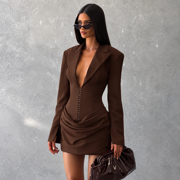 Vivienne Pleated Blazer Bodycon Mini Dress