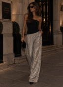 Monique Sequin Wide-Leg Party Trousers