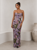 Novalee | Women's Strapless Floral Bodycon Maxi Dress