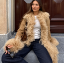 Daisy | Women's Open-Front Plush Faux Fur Coat