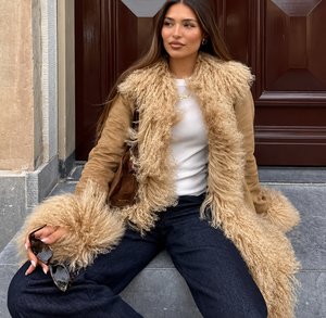Daisy | Women's Open-Front Plush Faux Fur Coat