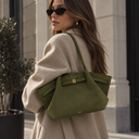 Hana | Women's Fold-Over Faux Suede Top-Handle Tote Bag
