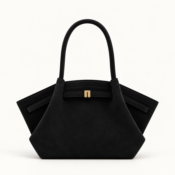 Hana | Women's Fold-Over Faux Suede Top-Handle Tote Bag