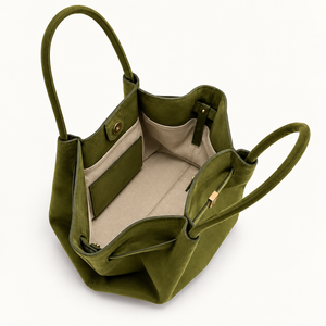 Hana | Women's Fold-Over Faux Suede Top-Handle Tote Bag