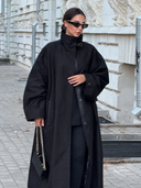Simone Lace-Up Funnel Neck Trench Coat
