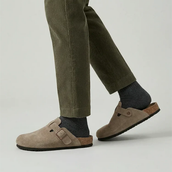 Noëlle Suede Buckle Clog
