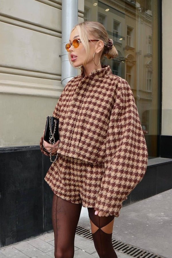 Aria High-Neck Zip Jacket Two-Piece Set
