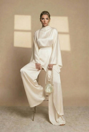 Nadia Asymmetric High-Neck Two-Piece Set